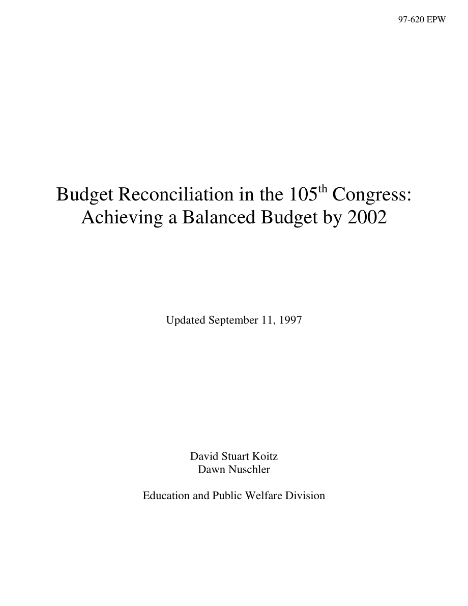 [19970911]97-620EPW_第105届国会预算调整：到2002年实现预算平衡.pdf_第1页
