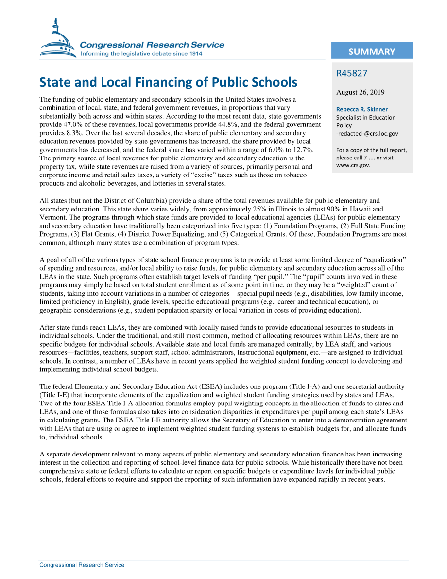 [20190826]R45827_公立学校的州和地方融资.pdf_第2页