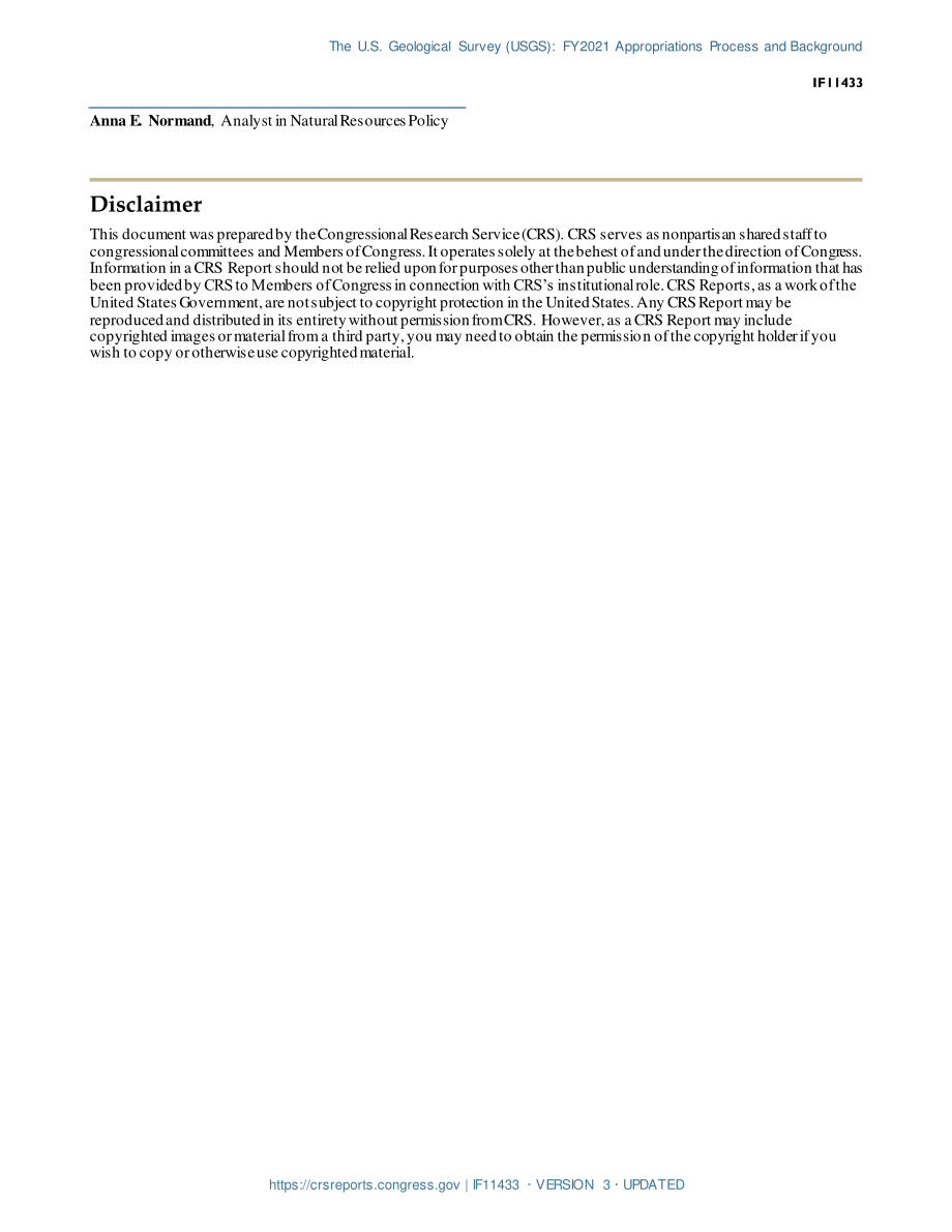 [20210104]IF11433_美国地质调查局（USGS）：2021财年拨款流程和背景.pdf_第3页