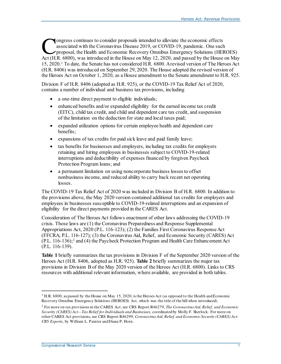 [20201026]R46358_英雄法案：收入准备金.pdf_第2页