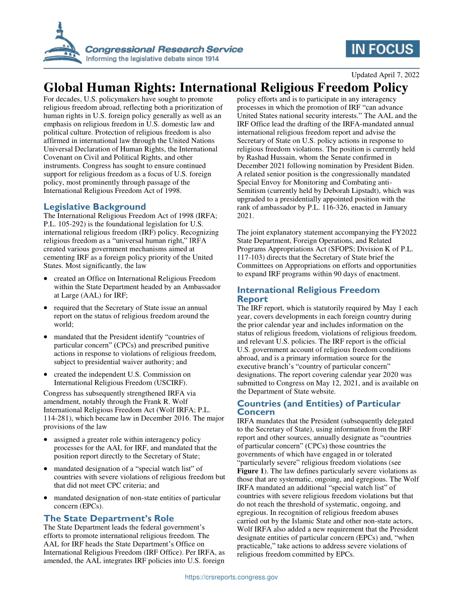 [20220407]IF10803_全球人权：国际宗教自由政策.pdf_第1页