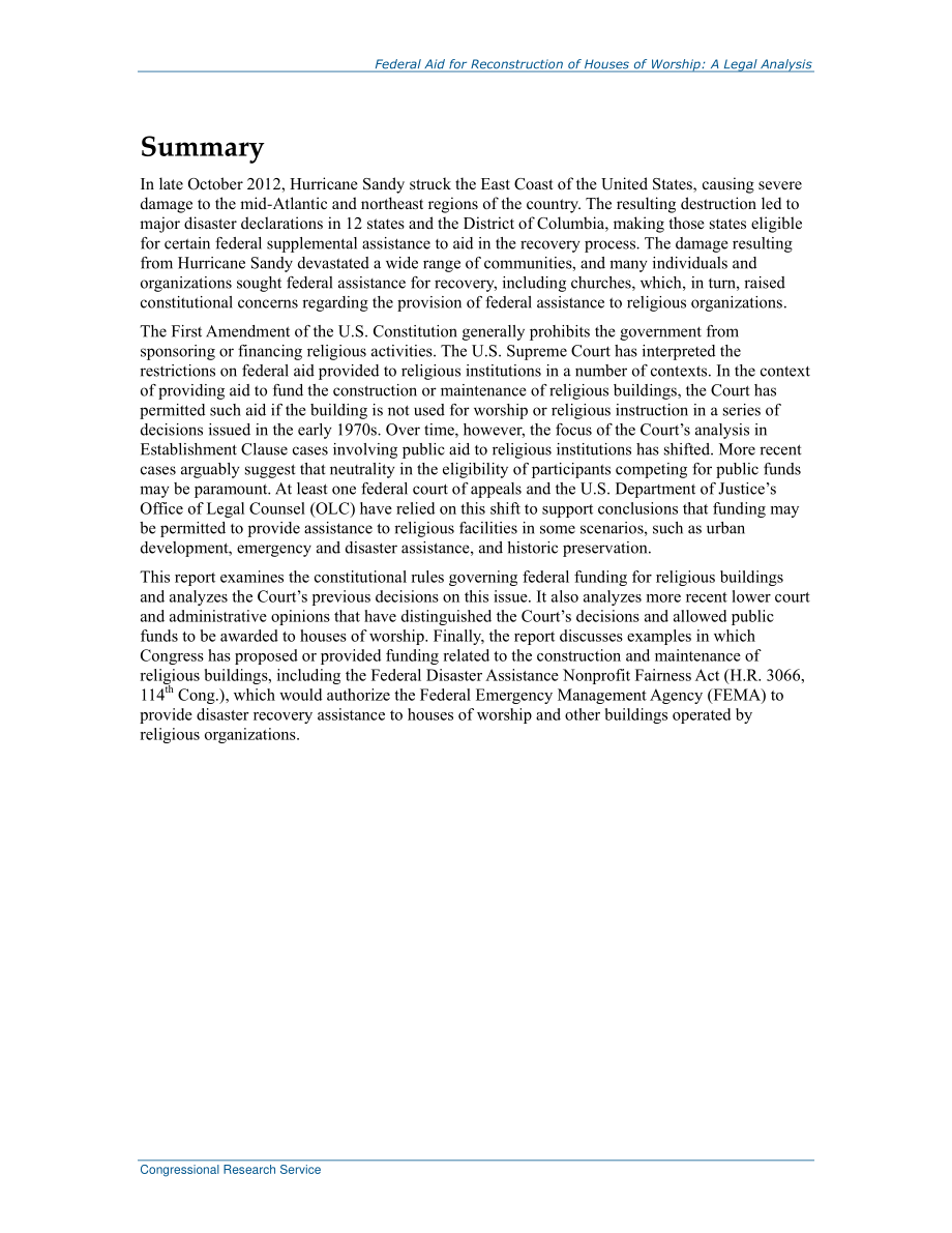 [20151019]R42974_联邦援助重建礼拜堂：法律分析.pdf_第2页