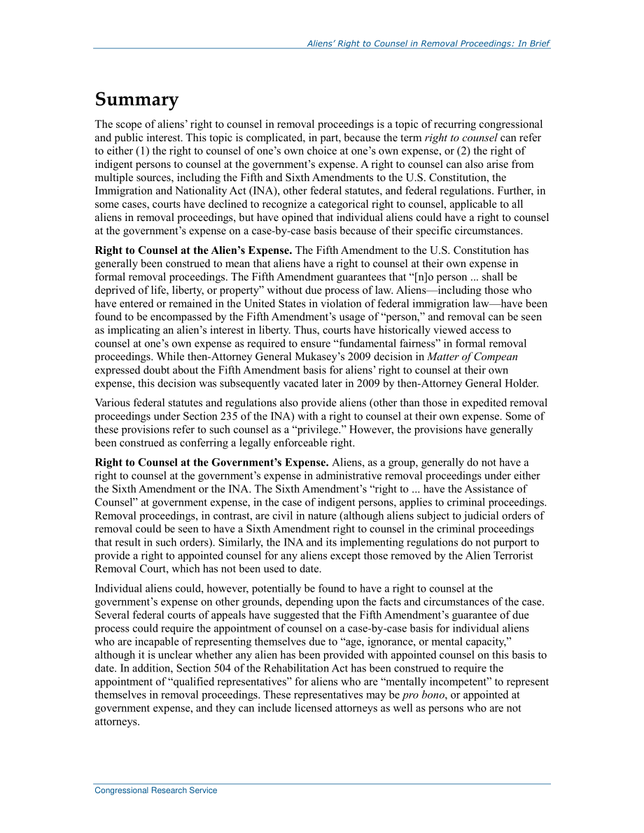 [20160317]R43613_外国人在驱逐程序中获得律师的权利：简言之.pdf_第2页