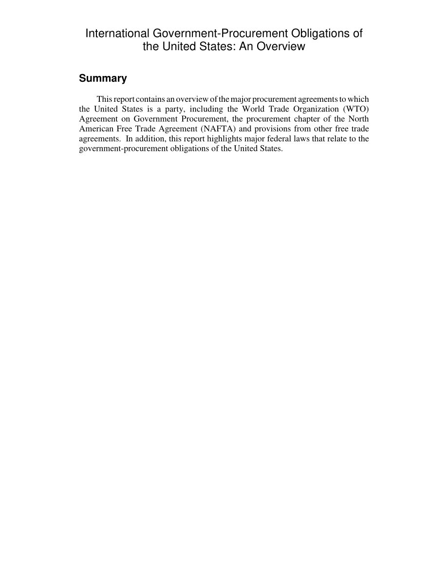 [20060109]RL32211_美国的国际政府采购义务：概述.pdf_第2页