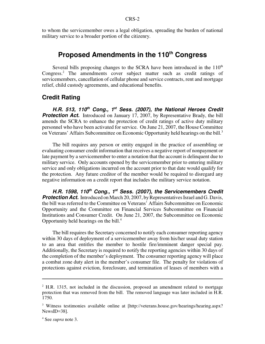 [20071010]RS22736_军人民事救济法：第110届国会提出的修正案.pdf_第2页