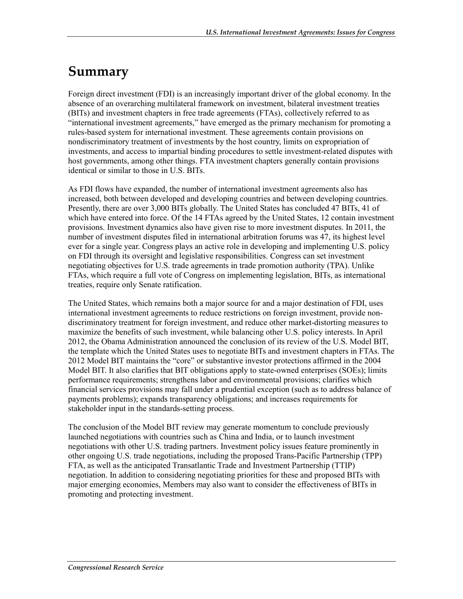 [20130429]R43052_美国国际投资协议：国会议题.pdf_第2页