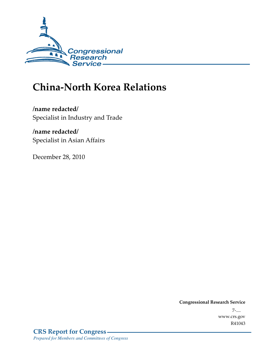 [20101228]R41043_中朝关系.pdf_第1页
