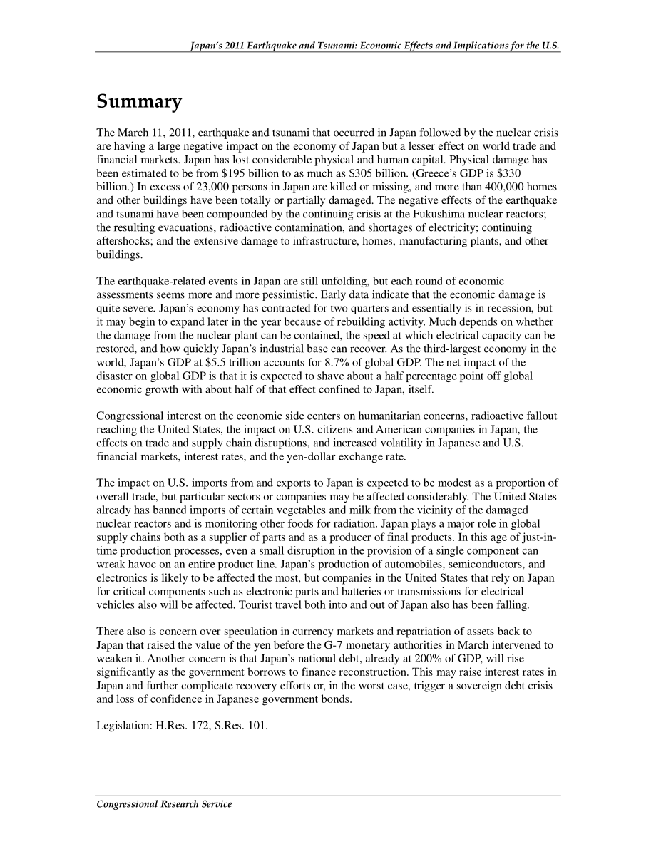 [20110608]R41702_2011年日本地震和海啸：对美国的经济影响和影响.pdf_第2页
