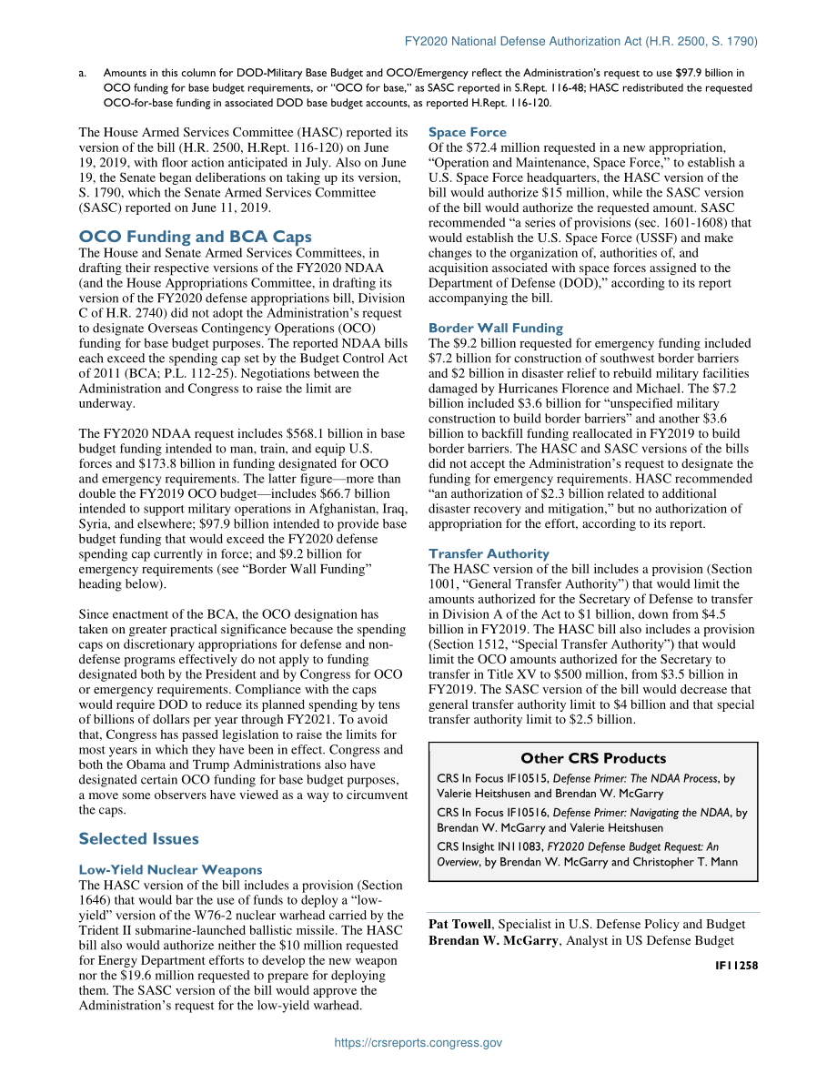 [20190626]IF11258_2020财年国防授权法案（H.R.2500第1790条）.pdf_第2页