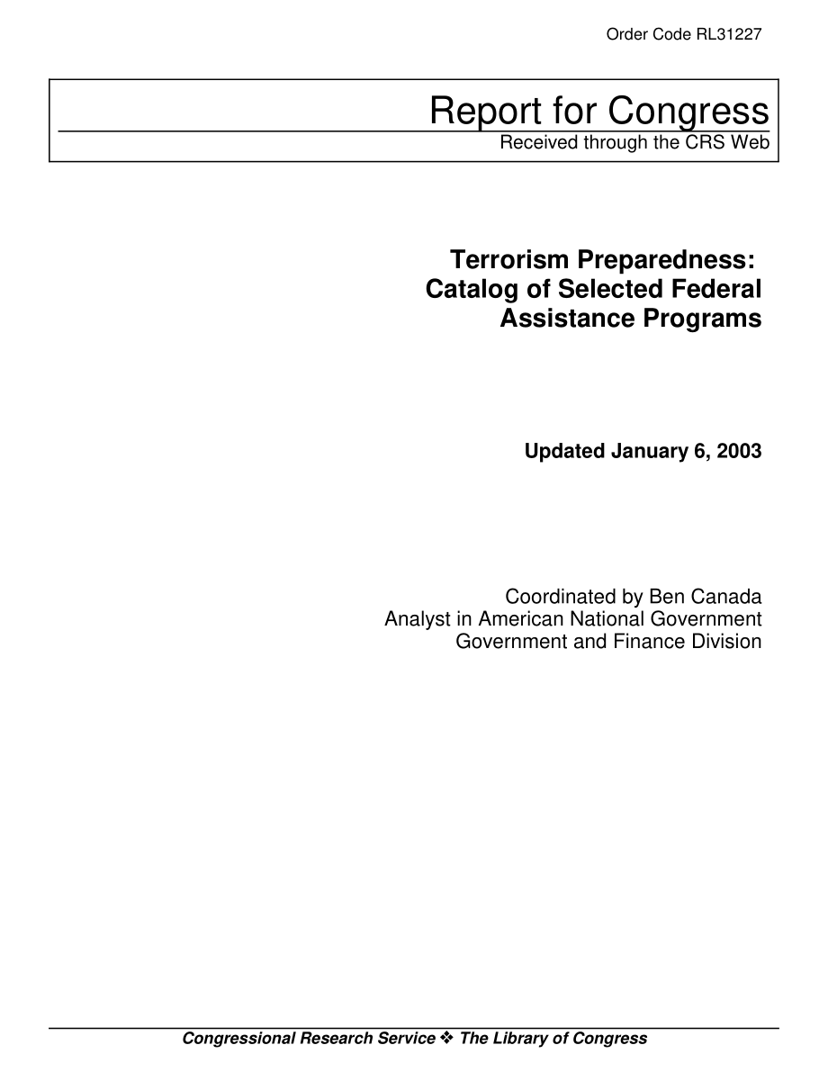 [20030106]RL31227_恐怖主义防范：选定联邦援助计划目录.pdf_第1页