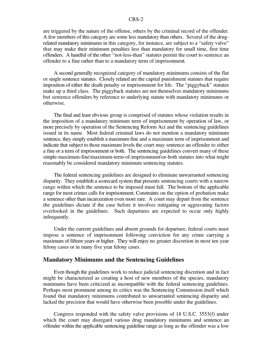 [19990819]RS20306_联邦强制性最低量刑法规：带标题的列表的介绍性评论.pdf_第2页