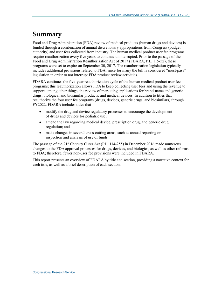 [20170921]R44961_2017年FDA再授权法案（FDARAP.L115-52) .pdf_第2页