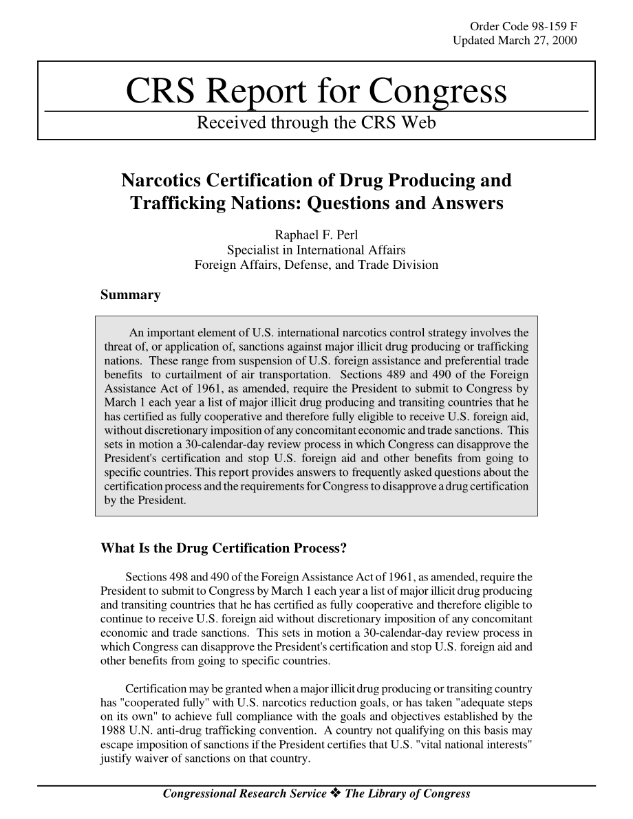 [20000327]98-159F_毒品生产国和贩运国的麻醉品认证：问题和答案.pdf_第1页