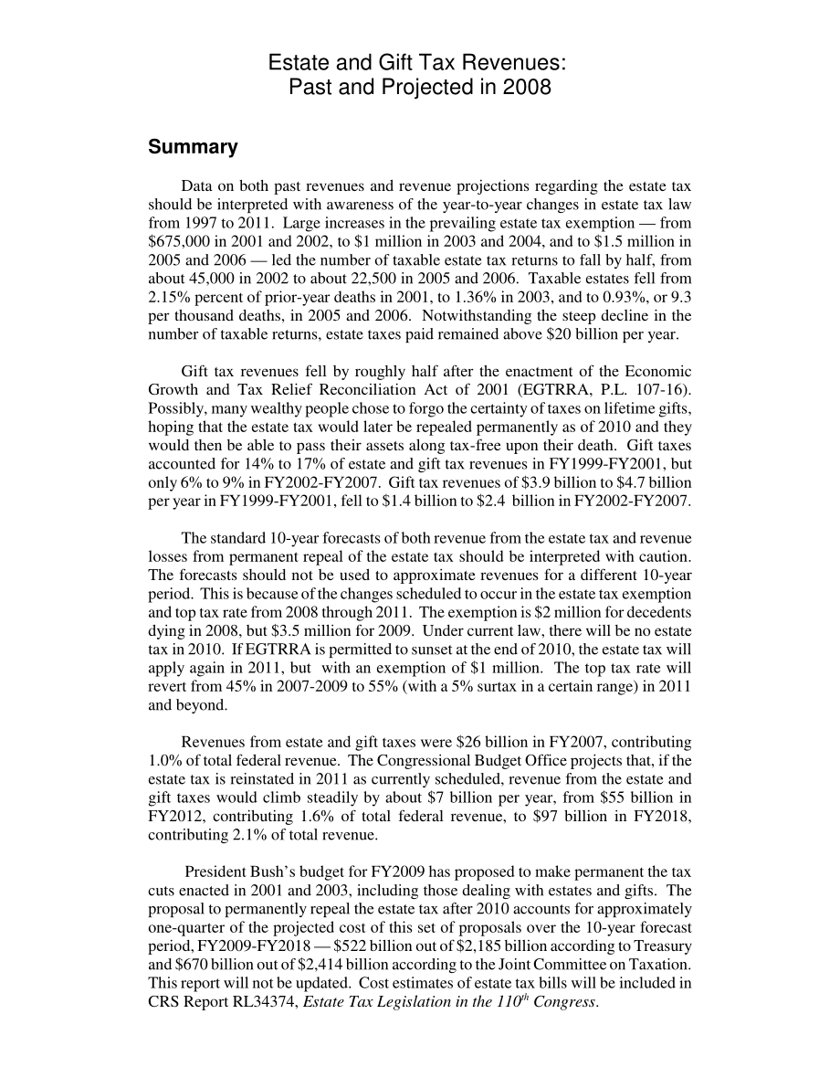 [20080319]RL34418_遗产和赠与税收入：2008年过去和预计.pdf_第2页