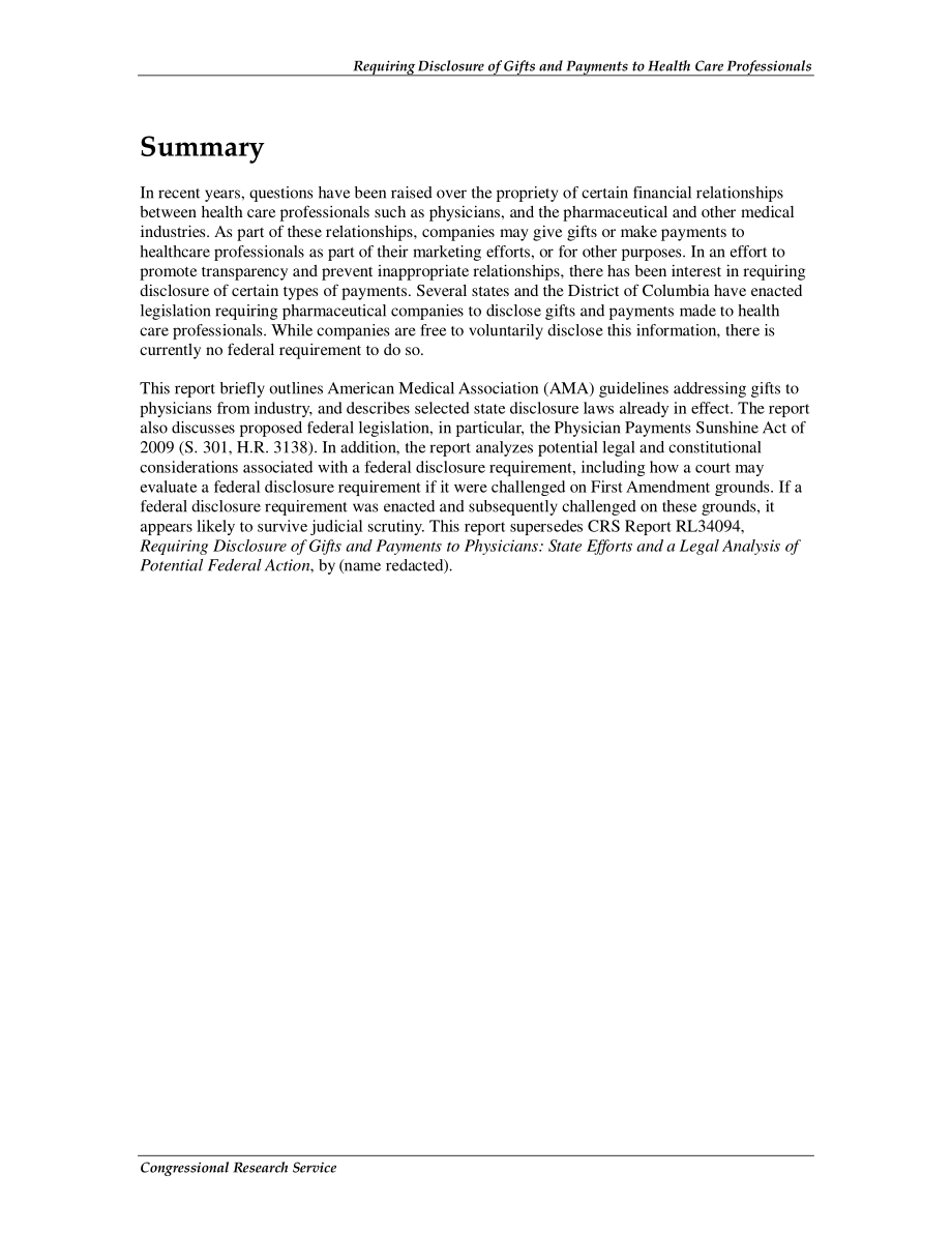 [20090826]R40790_要求向医疗保健专业人员披露礼品和付款：法律概述.pdf_第2页
