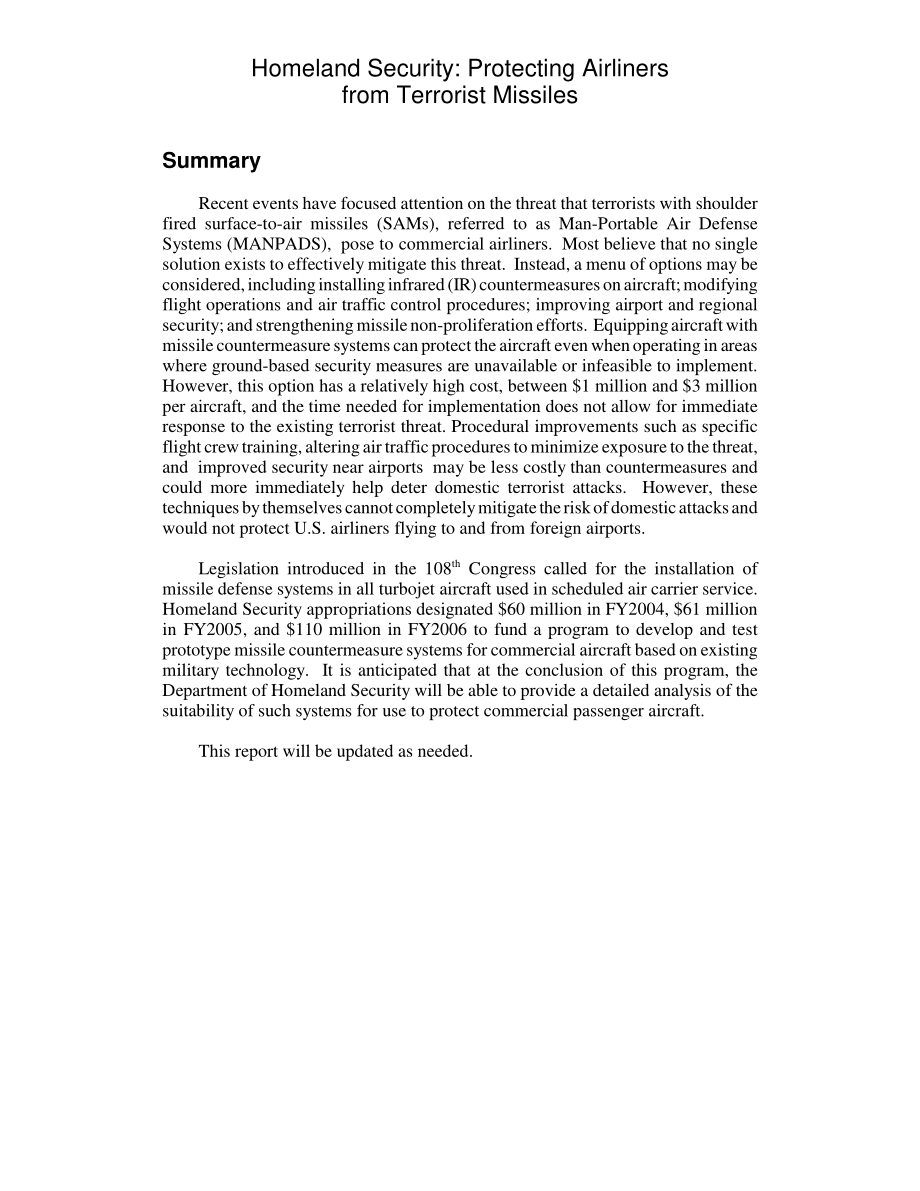 [20060216]RL31741_国土安全部：保护飞机免受恐怖导弹袭击.pdf_第2页