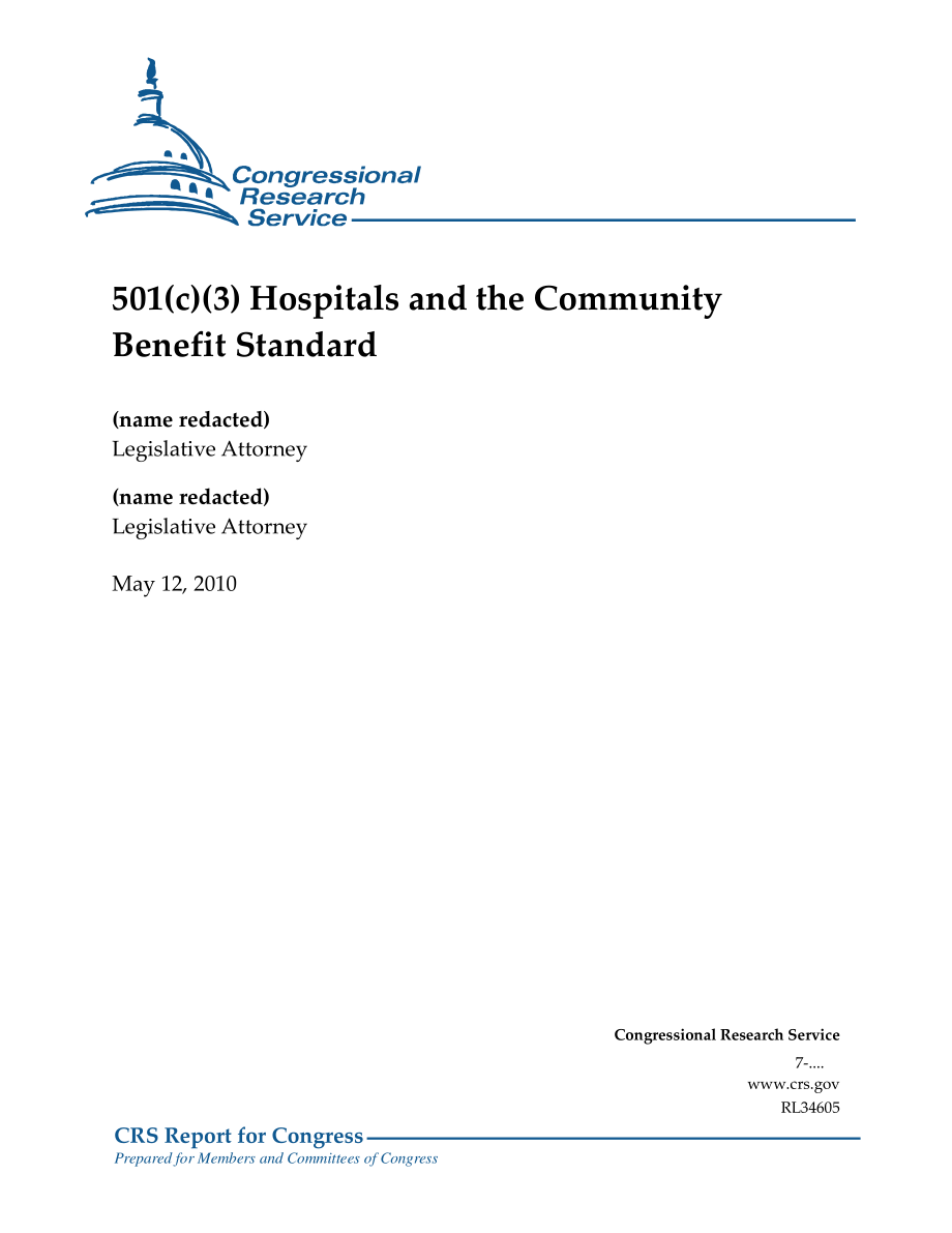 [20100512]RL34605_501（c）（3）医院和社区福利标准.pdf_第1页