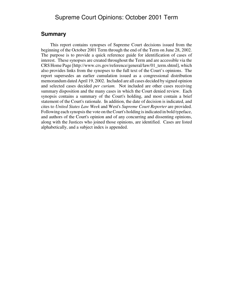 [20020715]RL31523_最高法院意见：2001年10月任期.pdf_第2页