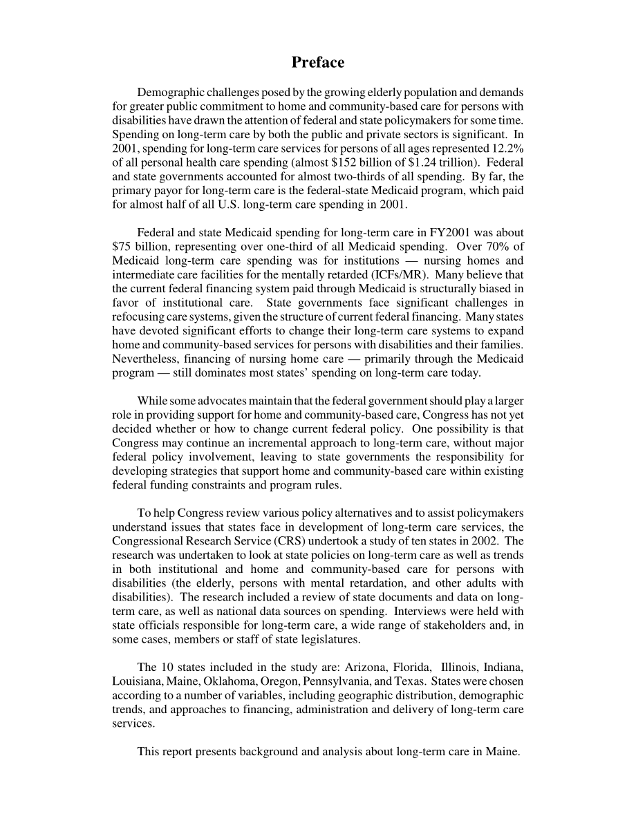 [20030930]RL32166_CRS对10个州的审查：家庭和社区服务——各州寻求改变长期护理的面貌：缅因州.pdf_第3页