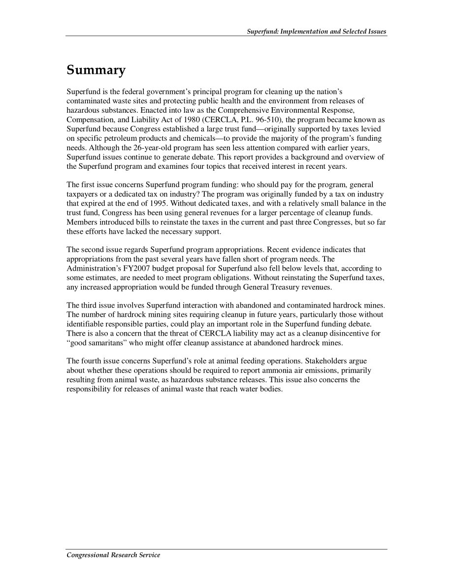 [20071126]RL33426_超级基金：实施和选定问题.pdf_第2页