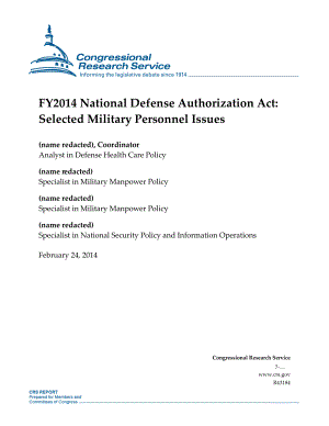 [20140224]R43184_2014财年国防授权法案：选定的军事人员问题.pdf