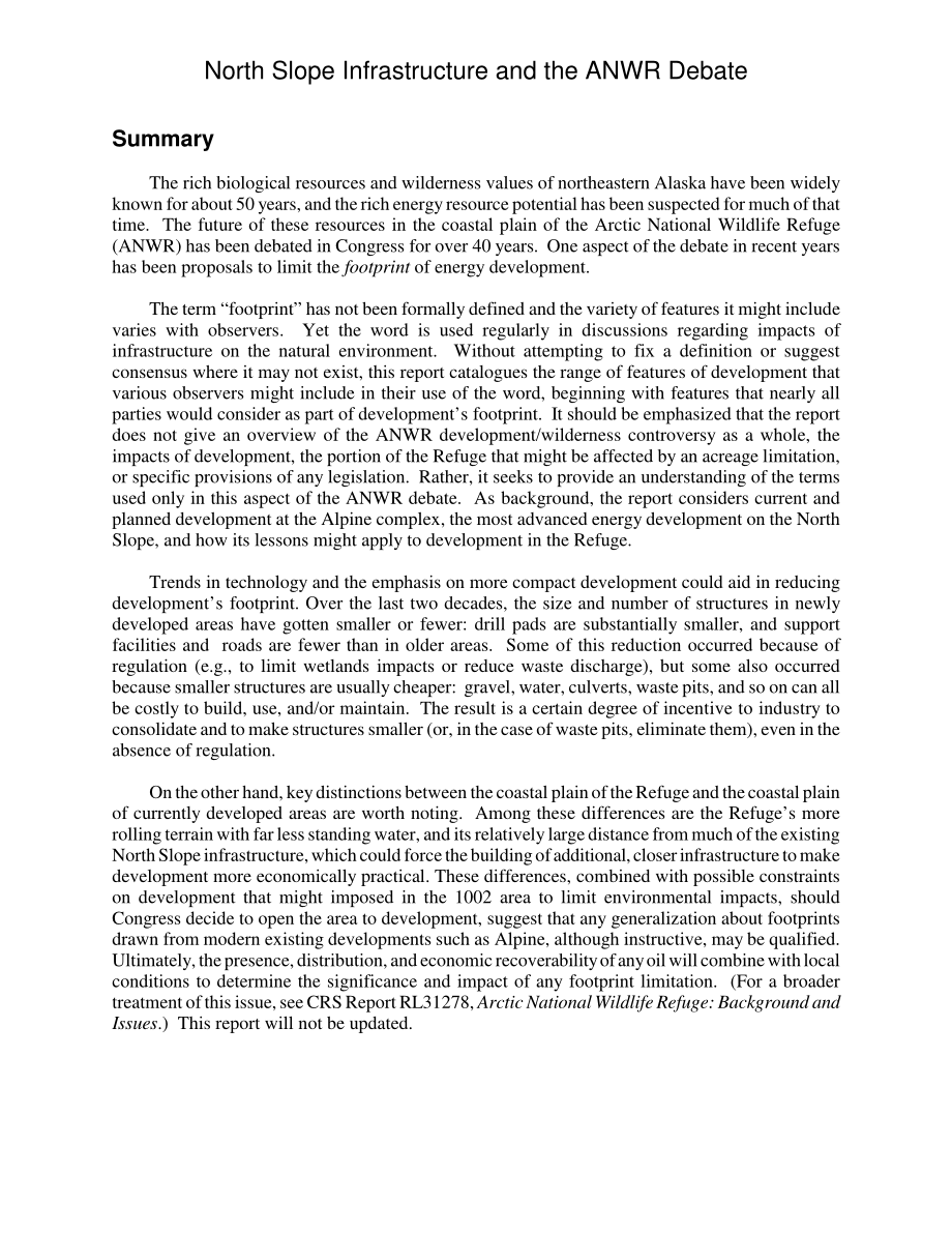 [20031010]RL32108_北坡基础设施和ANWR辩论.pdf_第2页