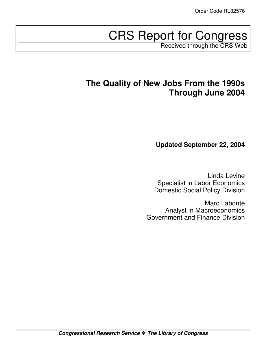 [20040922]RL32576_1990年代至2004年6月新工作的质量.pdf_第1页