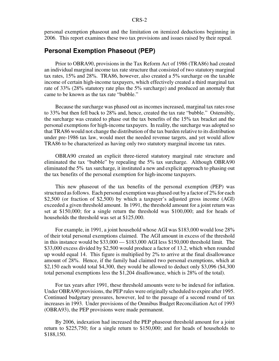 [20060628]RS22464_联邦个人所得税的PEP和Pease规定.pdf_第2页