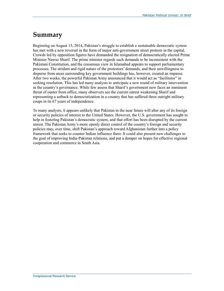 [20140903]R43717_巴基斯坦政治动荡：简言之.pdf_第2页