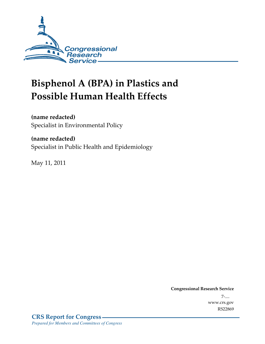 [20110511]RS22869_塑料中的双酚A（BPA）及其对人体健康的影响.pdf_第1页