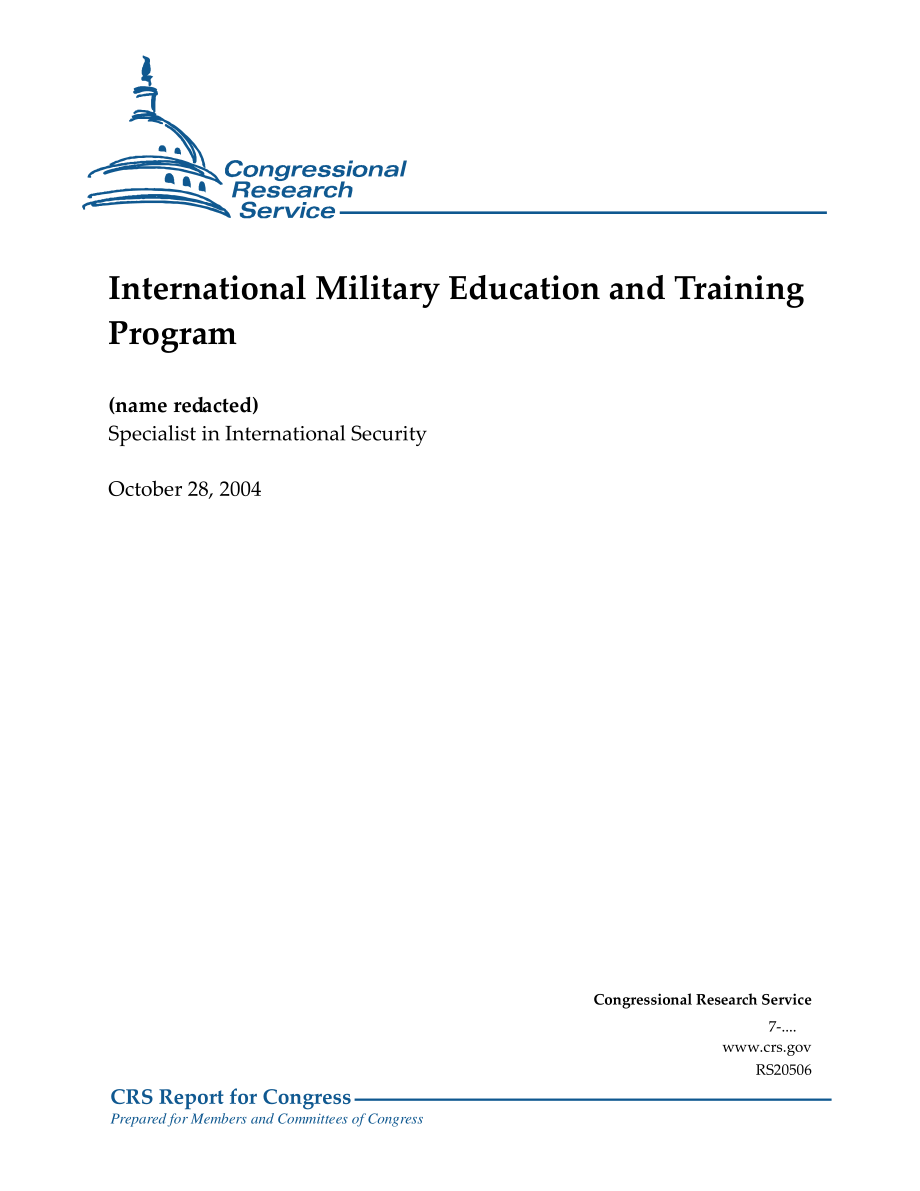 [20041028]RS20506_国际军事教育和训练计划.pdf_第1页