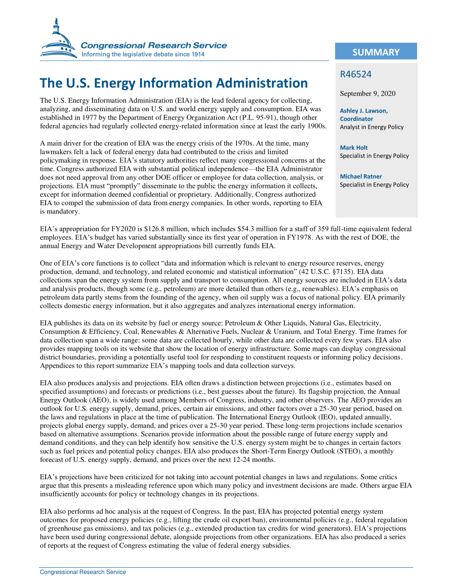 [20200909]R46524_美国能源信息管理局.pdf_第2页