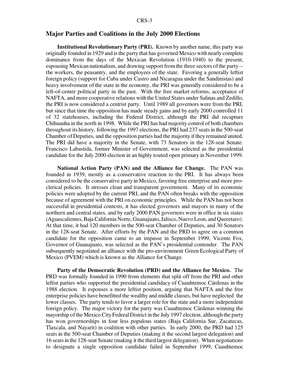 [20000928]RS20611_2000年7月2日墨西哥总统、立法和地方选举.pdf_第3页