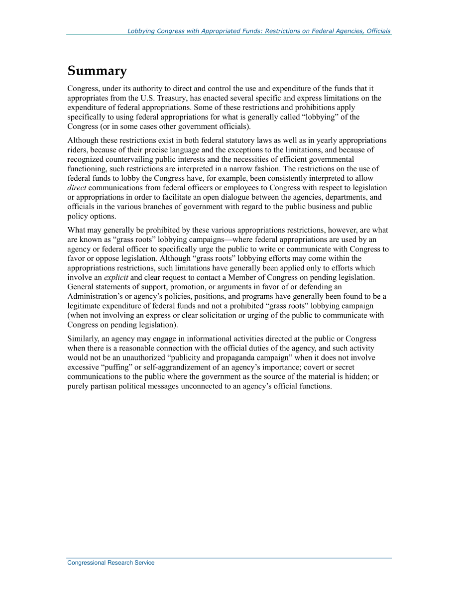 [20150813]R44154_用拨款游说国会：对联邦机构和官员的限制.pdf_第2页