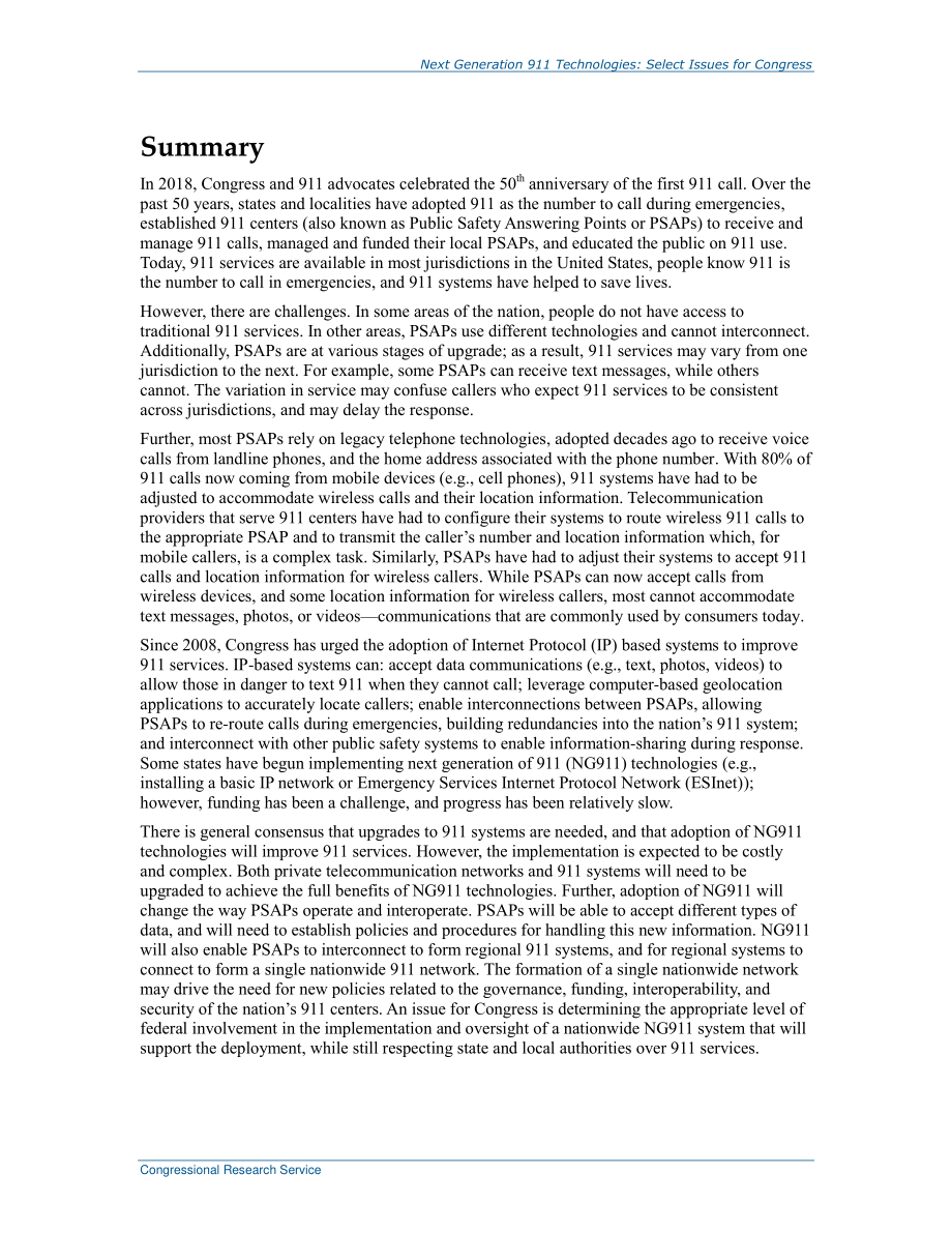 [20180709]R45253_新一代911技术：为国会选择议题.pdf_第2页