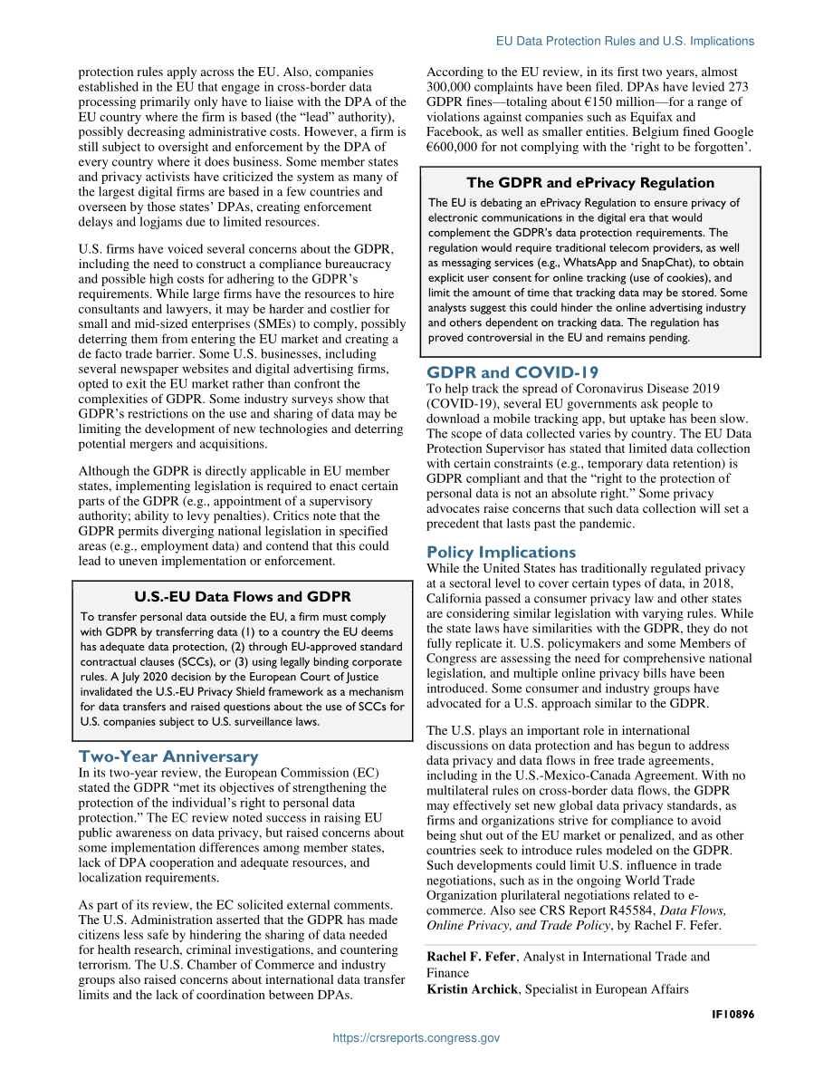 [20200717]IF10896_欧盟数据保护规则和美国的影响.pdf_第2页