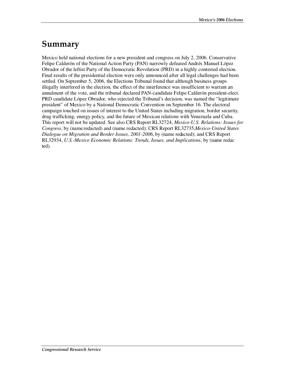 [20061003]RS22462_墨西哥2006年选举.pdf_第2页