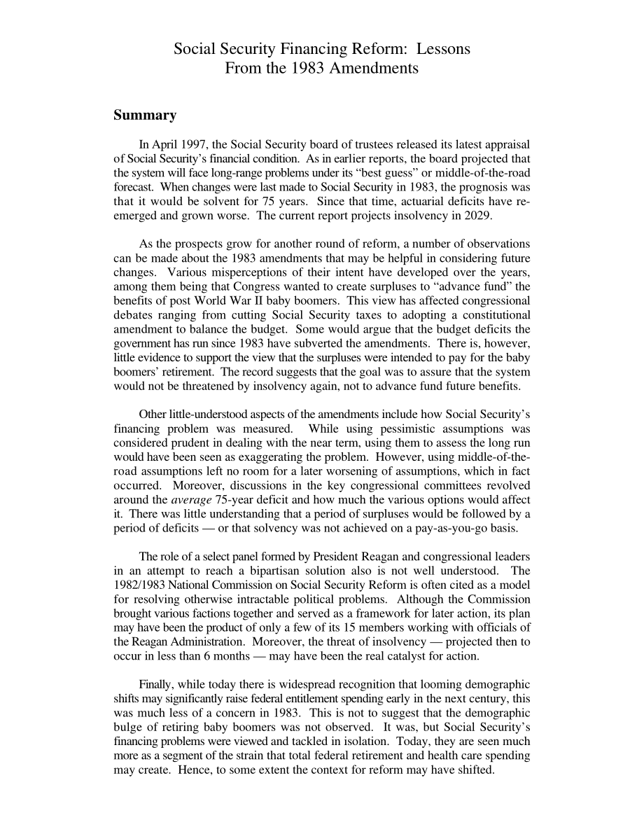 [19970724]97-741EPW_Social Security Financing Reform 1983年修正案的教训.pdf_第2页