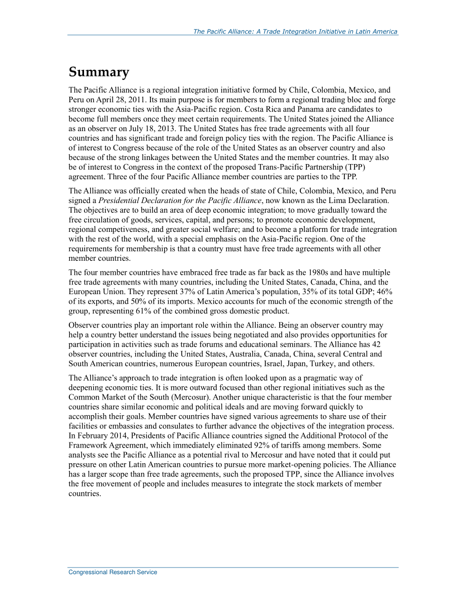 [20160329]R43748_太平洋联盟：拉丁美洲贸易一体化倡议.pdf_第2页