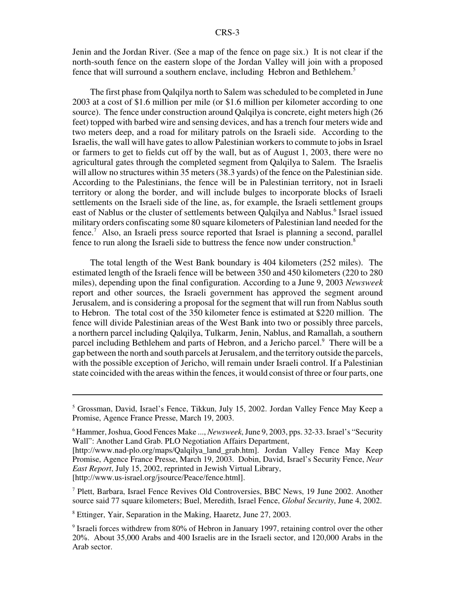[20030801]RS21564_以色列的安全围栏将以色列与巴勒斯坦人分隔开来.pdf_第3页