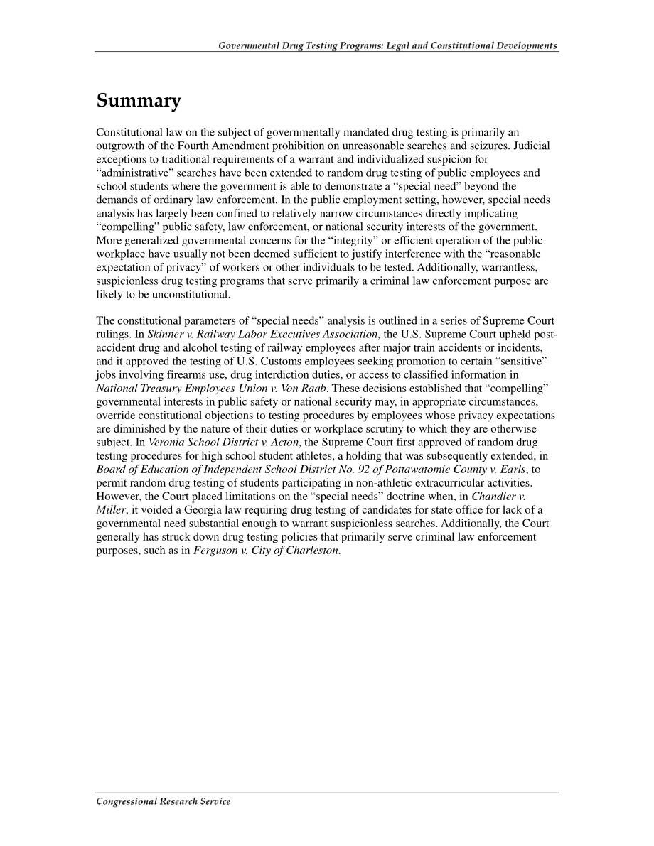 [20080819]RL34624_政府药物检测计划：法律和宪法发展.pdf_第2页