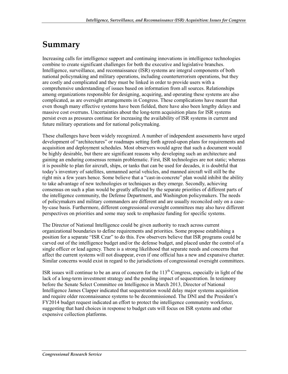 [20130416]R41284_情报、监视和侦察（ISR）采办：国会议题.pdf_第2页