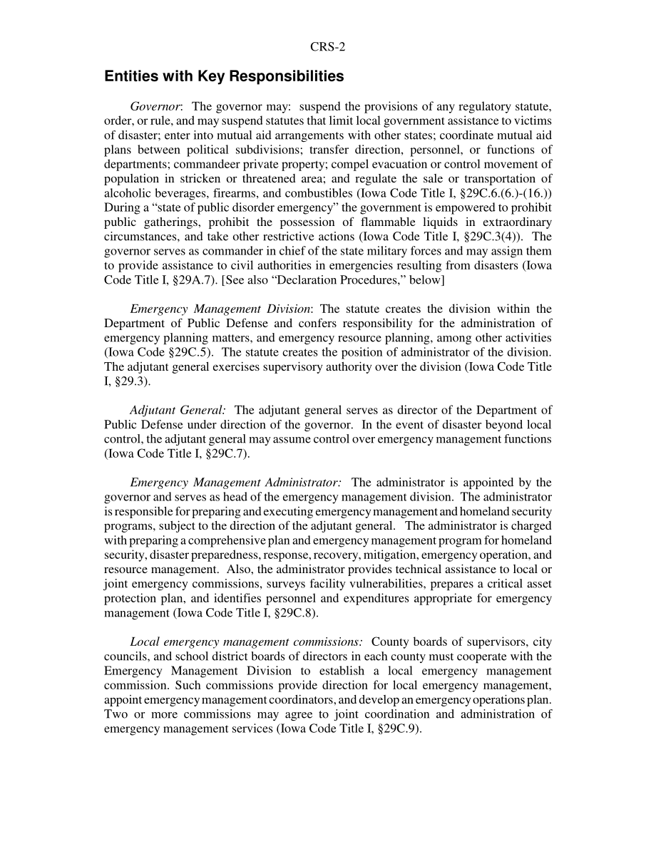 [20040326]RS21782_爱荷华州应急管理和国土安全局总结.pdf_第2页