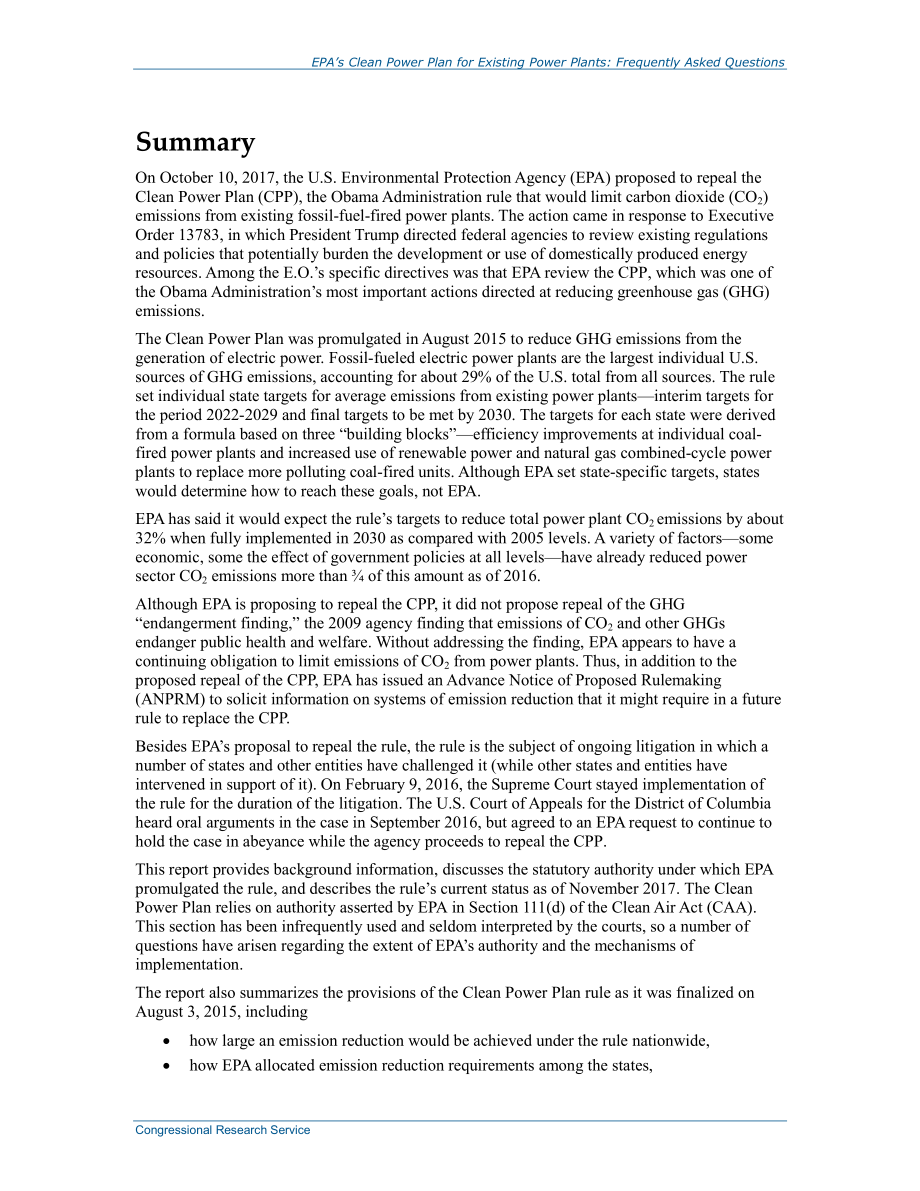 [20171219]R44341_EPA现有发电厂清洁能源计划：常见问题解答.pdf_第2页