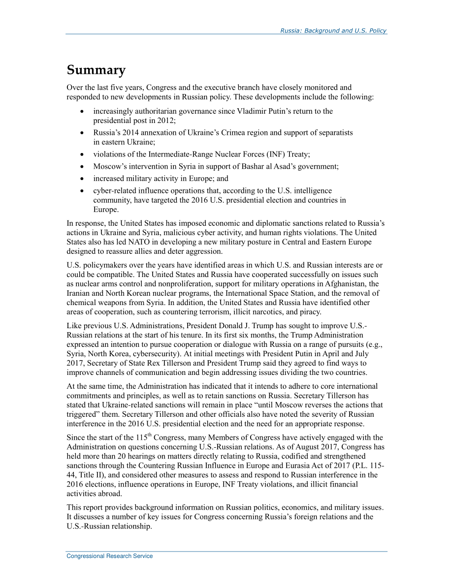 [20170821]R44775_俄罗斯：背景和美国政策.pdf_第2页