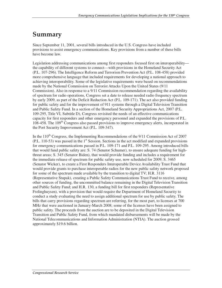 [20080915]RL33747_应急通信立法：对第110届大会的影响.pdf_第2页