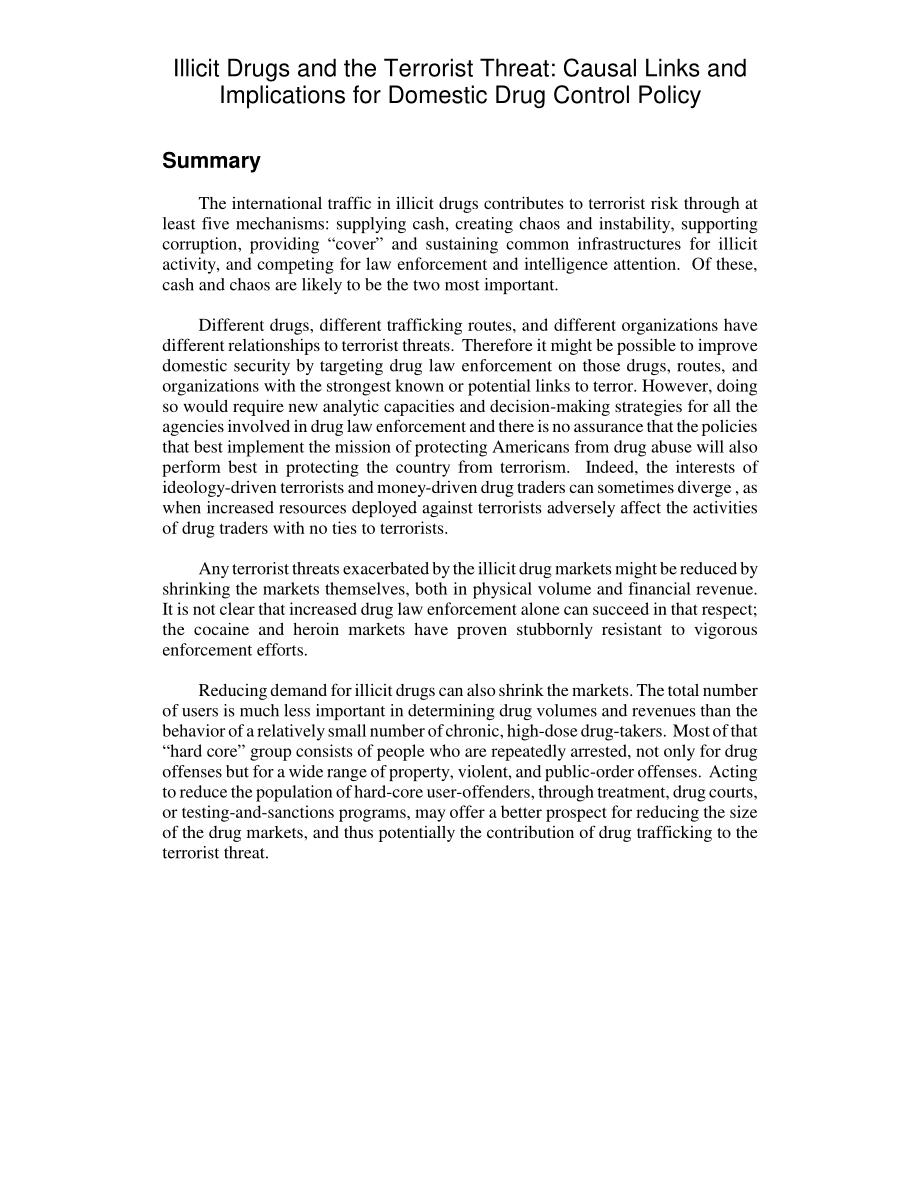 [20040622]RL32334_非法药物和恐怖主义威胁：因果关系和对国内药物管制政策的影响.pdf_第2页