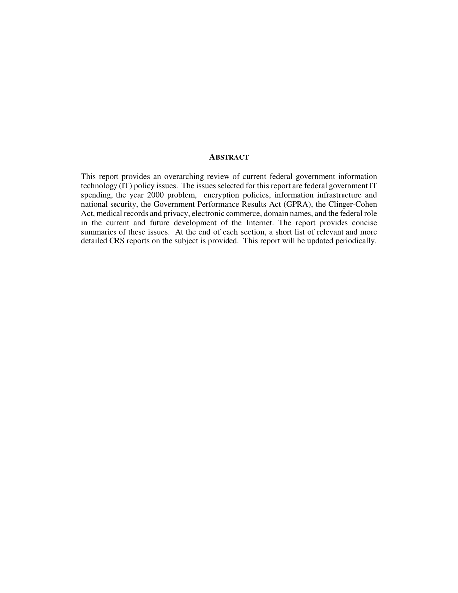 [19990105]98-845_联邦政府信息技术政策：选定的问题.pdf_第2页