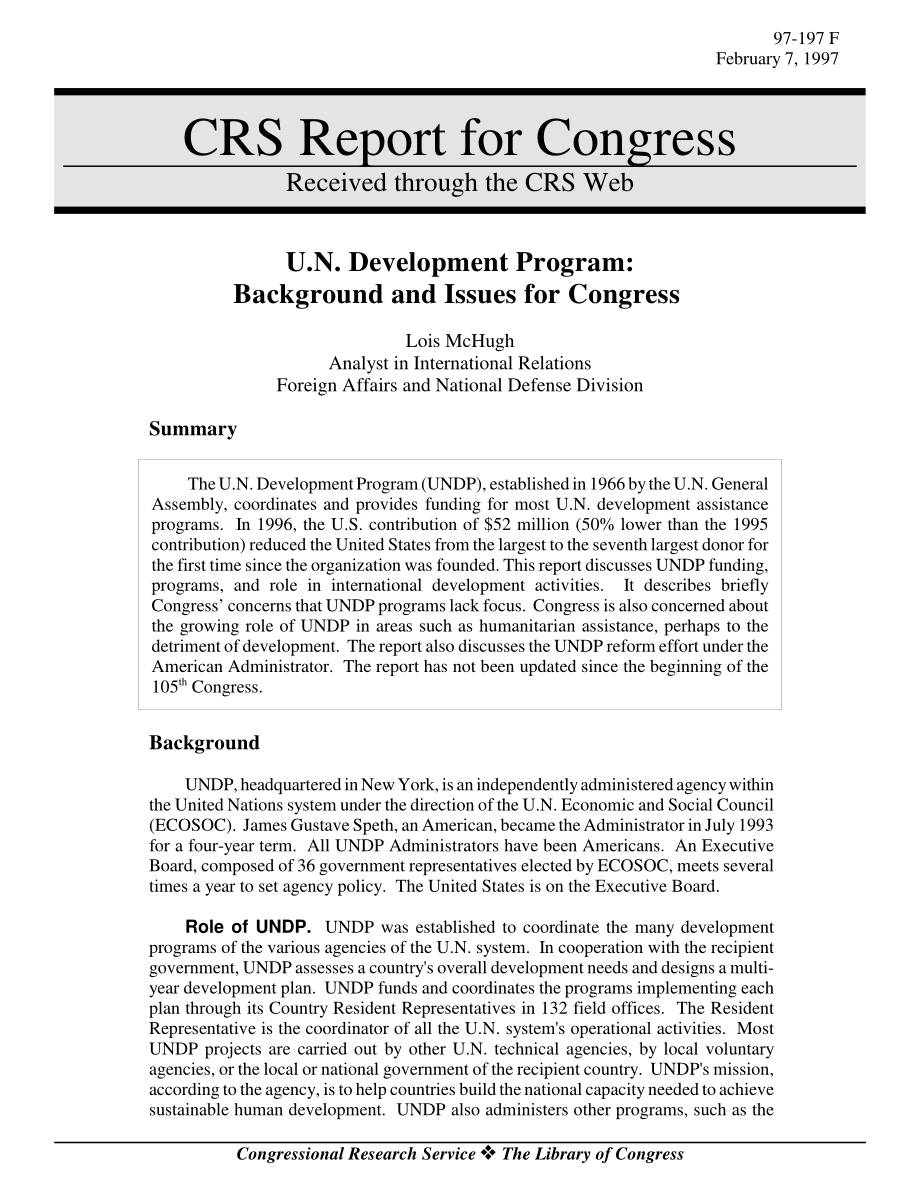[19970207]97-197_N开发计划：国会背景和议题.pdf_第1页