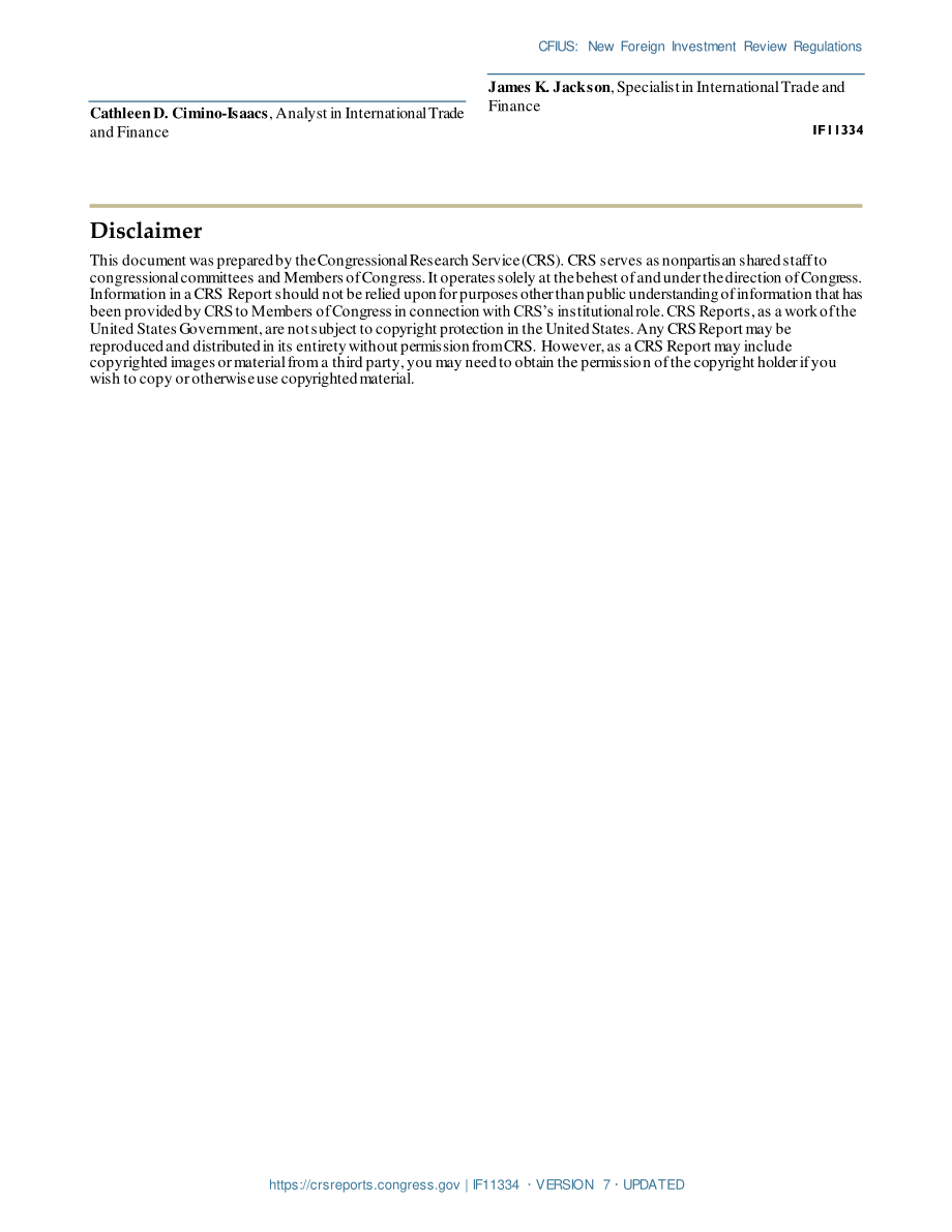 [20200528]IF11334_CFIUS：新的外商投资审查规定.pdf_第3页